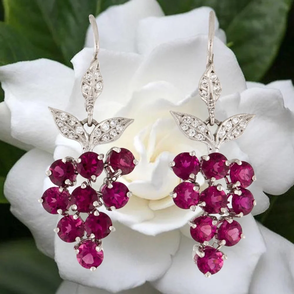SOLD- Most Sought After CATHY WATERMAN $19,750 Platinum JOINTED Grape Earrings - Picture 1 of 3